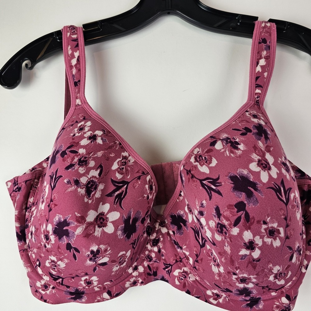 Jessica Simpson 42D Pink Floral Bra Everyday Comfort Cottagecore Coquette